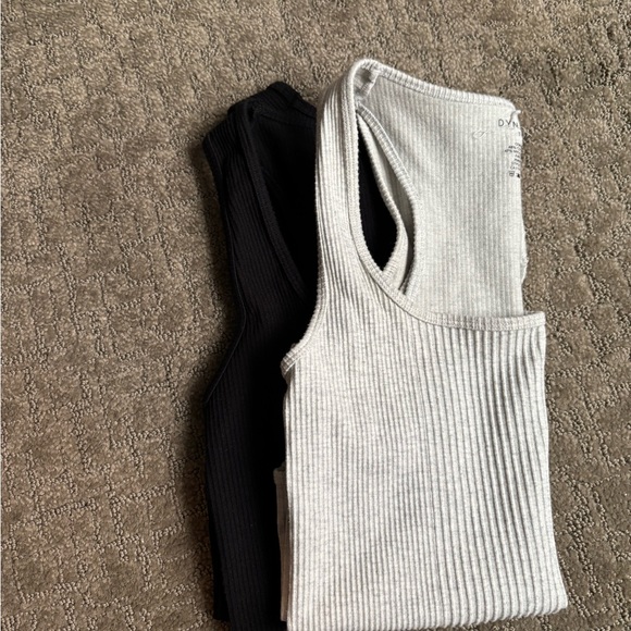 Ribbed Black and Gray Tank BodySuits - Picture 1 of 6